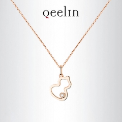 Qeelin麒麟 Wulu 18K金钻石葫芦项链